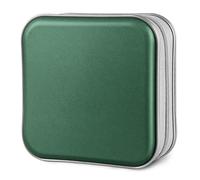 Siveit 40 Capacity CD/DVD Case Holder Portable Zipper CD Wallet Hard Plastic DVD Cases Storage Binder Organizer for Car Home Office Travel (40 Capacity, Dark Green)