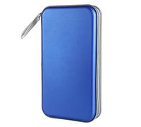 Siveit Blue 80 Capacity CD/DVD Case Holder, Hard Plastic CD DVD Disc Cases Storage Binder for Car Home Office Travel