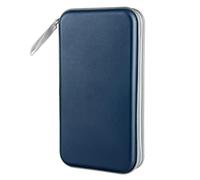 Siveit CD Case, DVD Case Holder 96 Capacity Hard Plastic CD DVD Disc Cases Storage Binder Wallet for Car Home Office Travel (Dark Blue)