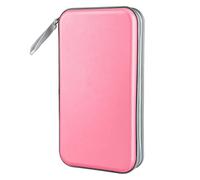Siveit CD Case, DVD Case Holder 96 Capacity Hard Plastic CD DVD Disc Cases Storage Binder Wallet for Car Home Office Travel (Light Pink)