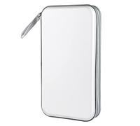 Siveit CD Case, DVD Case Holder 96 Capacity Hard Plastic CD DVD Disc Cases Storage Binder Wallet for Car Home Office Travel (White)