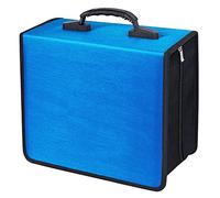 Siveit CD/DVD Binder - 400 Capacity CD/DVD Wallet Storage Booklet Album Box (White, Blue)