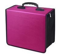 Siveit CD/DVD Case Wallet Storage Holder - 400 Capacity Disc Case Booklet Album Box (Black, Rose)
