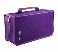 Siveit DVD Case, 128 Capacity CD/DVD Case Wallet Binder Storage Holder Booklet for Car Home Office and Travel (Purple)