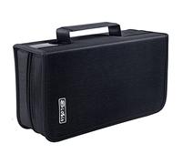 Siveit DVD Case Holder, CD/DVD Case Wallet Binder Holder 160 Capacity CD DVD Cases Organizer Portable CD Binder Wallet for Home Travel (Black binder, Black)