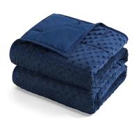 Sivio Minky Dot Weighted Blanket for Adults 15 lbs, Soft Cozy Heavy Blanket for Relaxation and Better Sleep, Breathable Blanket for All-Season with Glass Beads, Navy Blue 48 x 72 inches