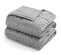 Sivio Minky Dot Weighted Blanket for Adults Queen Size 15 lbs, Soft Cozy Heavy Blanket for Relaxation and Better Sleep, Breathable Blanket for All-Season with Glass Beads, Grey 60 x 80 inches