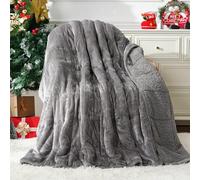 Sivio Weighted Blanket 5,5 kg, Double Blankets Single Warm Sherpa Heavy Blanket for Sofa Bed, 120 x 180 cm, Grey
