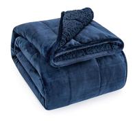 Sivio Weighted Blanket 7kg 120 x 180cm, Sherpa Double Single for Adults, Soft Cozy Fuzzy Warm Sherpa Heavy Blanket for Sofa Bed Couch, Fluffy Plush Fleece Bed Blanket, Navy Blue