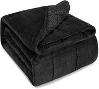 Sivio Weighted Blanket for Adult, 7kg Sherpa Heavy Throw with Fleece Reversible, Queen Size, Weighted Blanket for Men and Women Deep Sleeping, 150x200cm Dual Sided Black