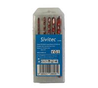 Sivitec 5PCs Multi Purpose Masonry Drill Bit Set for Concrete Brick Hard Tile, Porcelain Plastic Wood - Carbide Drill Bit Tip 4mm 5mm 6mm 8mm and 10mm