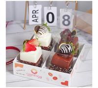 Sivlnian 4PCS Fake Cupcakes, Artificial Chocolate Fruit Cake，Realistic Artificial Cupcake，Mixed Fake Cake Model，Fake Desserts Pastries for Home Kitchen Party Decoration