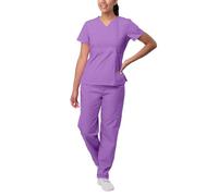 Sivvan Scrubs for Women - Mock Wrap & Cargo Pants Scrub Set - S8401 - Lavender - 4X