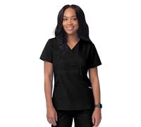 Sivvan Scrubs for Women - Mock Wrap Scrub Top - S8302 - Black - 4X