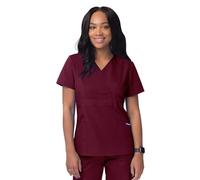 Sivvan Scrubs for Women - Mock Wrap Scrub Top - S8302 - Burgundy - S