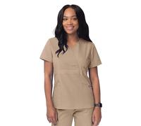 Sivvan Scrubs for Women - Mock Wrap Scrub Top - S8302 - Khaki - XL