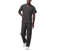 Sivvan Unisex Scrubs - Classic V-Neck Top & Drawstring Pants Scrub Set - S8400 - Charcoal - XXS