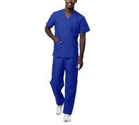 Sivvan Unisex Scrubs - Classic V-Neck Top & Drawstring Pants Scrub Set - S8400 - Royal Blue - 5X