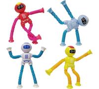 SIVZUMO 4 Pieces Telescopic Toy with Suction Cup, Telescopic Toy, Suction Toy for Children with Suction Cup, Telescopic Toy, Giraffe Telescopic Toy - Astronauts