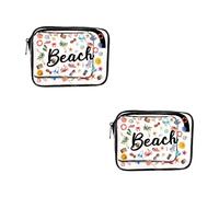 Siwenjiang 2 Pcs Clear Makeup Bags Gifts for Women, Clear Beach Cosmetic Bag Cruise Ship Survival Kit Essentials, Travel PVC Waterproof Toiletry Bags