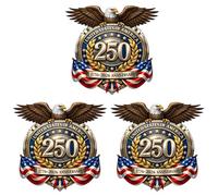 Siwenjiang 3 Pcs 250 Year Anniversary 1776-2026 Iron on Transfer Heat Decals for DIY Fabric T-Shirts, Tote Bags, Jackets (Color: 2)