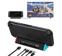 SiWiQU Switch 2 TV Dock - 1000Mbit Ethernet Adapter Docking Station Compatible with Nintendo Switch2 Charge and Play, Portable Switch 2 Charging Dock with 4K 2 USB Type C HDMI