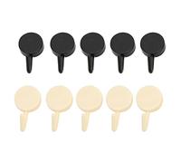 SIWOTED 10pcs Adhesive Wall Hooks Transparent Seamless Wall Mounted Hooks for Hanging Bathrobes (Black and White)
