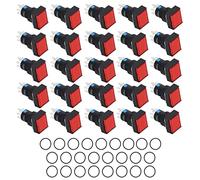 SIWOTED 25 Pcs Push Button Switch Light Indicate Self Locking Long Life Industrial Control Push Switch Button for Contactor 24V