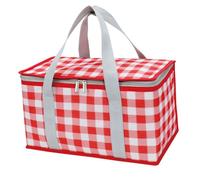 SIWOTED Cooler Bag Insulated Large Capacity Multifunctional Durable Portable Lunch Bag for Picnic Office (Red and White)