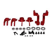 SIWOTED RC Steering Kit Aluminum Alloy C Block Steering Knuckle Rear Axle Carrier Set for Typhon 1/10 RC Car (Red)