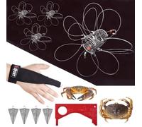 SIWRDTG 4 Pack Stainless Steel Cylindrical Crab Trap for Fishing Pole | Crab Snare, Dungeness Crab, Rock Crab, Blue Crab, 4 Pack