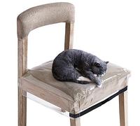 SIWUTIAO 4 Pack Clear Plastic Dining Chair Covers, Reusable Thickened Soft PVC Seats Protectors, Double-Sided Adjustable Waterproof Chairs Slipcover