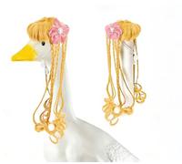 SIWUYUECOM 23 inch Porch Goose Big Goose Headdress Dressing Funny Goose Explosion Head Long Braid -7 to 15 Days delivery (Goose Pigtail Wig [Yellow])