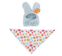 SIWUYUECOM 23 inch Porch Goose, Big White Goose, Clothes, Pants, Hats, Glasses, Raincoat -7 to 15 Days for delivery (Blue Rabbit Scarf)