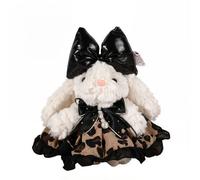 SIWUYUECOM Cute Plush Rabbit Doll, with Multiple Sets of Clothing, Keychain and Lanyard, Multi-Scene Gift - 7 to 15 Days delivery (Black Butterfly Leopard Print Skirt)