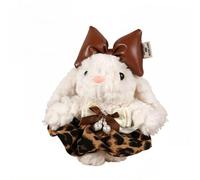 SIWUYUECOM Cute Plush Rabbit Doll, with Multiple Sets of Clothing, Keychain and Lanyard, Multi-Scene Gift - 7 to 15 Days delivery (Coffee Butterfly Leopard Print Skirt,Keychain Model)