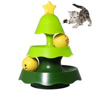 SIWWBW Cat Ball Toy, Cat Treat Dispenser Toy with Interactive Cat Toys for Indoor Cats Toy Slow Feeder Treat Ball Cat Puzzle Feeder Toy Tumble Cat Spill Ball Toy Training Ball Toy (Tree)