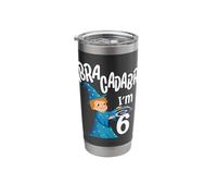 Six 6yr 6th Wizard Birthday Boy Abracadabra 6 Years Old Stainless Steel Insulated Tumbler