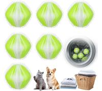Six Anti Hair Washing Machines, Hair Catcher Washing Machine, Reusable Pet Hair Remover, Washing Ball, Anti-Hair Washing Machine for Clothes and Bedding (Green)