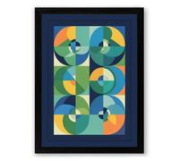 Six Birds in Motion Geometric Framed Wall Art Print A3 (42×29.7cm) Black, Wall Decor for Living Room, Bedroom, Office & Home, Ready to Hang, Art Gift