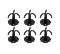 Six Ceiling Hooks with Triple Hook Design for Hanging Plants, Fans, and Lights, Heavy Duty Stainless Steel Suitable for Wood, Brick, and Concrete Surfaces