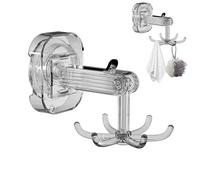 Six Claw Hook Organizer - 360 Degrees Rotating Multi Hook, No-Drill Shower Organizer, Space Saving Storage Holder | Ideal for Organizing Scarves Towels Keys Tools Daily Items Home Office Entryway