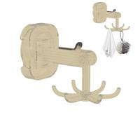 Six-Claw Hook Storage | 360 Degrees Rotating Towel Hook with 6 Claw for Kitchen Bathroom Cabinet Towel Closet Home (White)