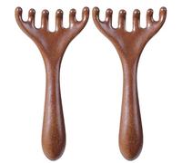 Six-Claw Meridian Massage Comb, Five Touch Therapy Comb - Wooden Head Meridian Massage Comb for Scalp, Face, Neck & Shoulder Relaxation (2)