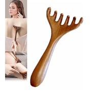 Six-Claw Meridian Massage Comb, Sandalwood Scalp Massager Comb, Natural Wooden Gua Sha Tool, Suitable for Scalp, Face, Neck, Shoulders (1Pcs)