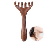 Six-Claw Meridian Massage Comb - Wooden Scalp Massager for Hair Growth & Stress Relief, Gua Sha Therapy Tool for Head, Face, Neck - Natural Sandalwood Relaxation Comb (1pcs)
