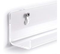 Six Clear Acrylic Vinyl Record Shelves For Wall Installation, Designed To Securely Display Records, Books, And Collectibles While Enhancing Room Aesthetics