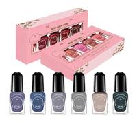 Six Color Set Of Manicure Water Based Peelable Six Color Nail Polish No Bake Set Exam Quick Drying And Long Lasting Nail Polish(6 Bottles*2ml) Nail Polishes (D, One Size)