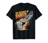 Six Decades of Shred 60th Birthday Rock Guitar Fire T-Shirt