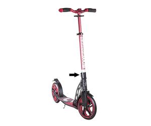 SIX DEGREES - Adult Kickscooter, Scooter, Height Adjustable, Ergonomic Handlebars, XL Deck, ABEC 7 Ball Bearings, Safety Reflectors (Red)